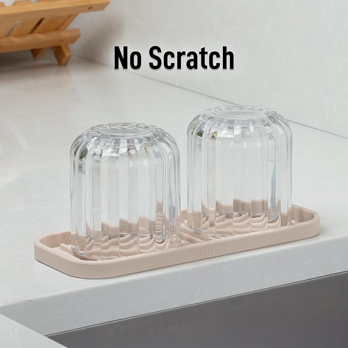 Zulay Kitchen (9x3.5) Silicone Sponge Holder for Kitchen Sink - Flexible Multipurpose Soap Tray - Sink Organizer for Kitchen, Bathroom, Makeup, Trinkets & More (Dark Blue)