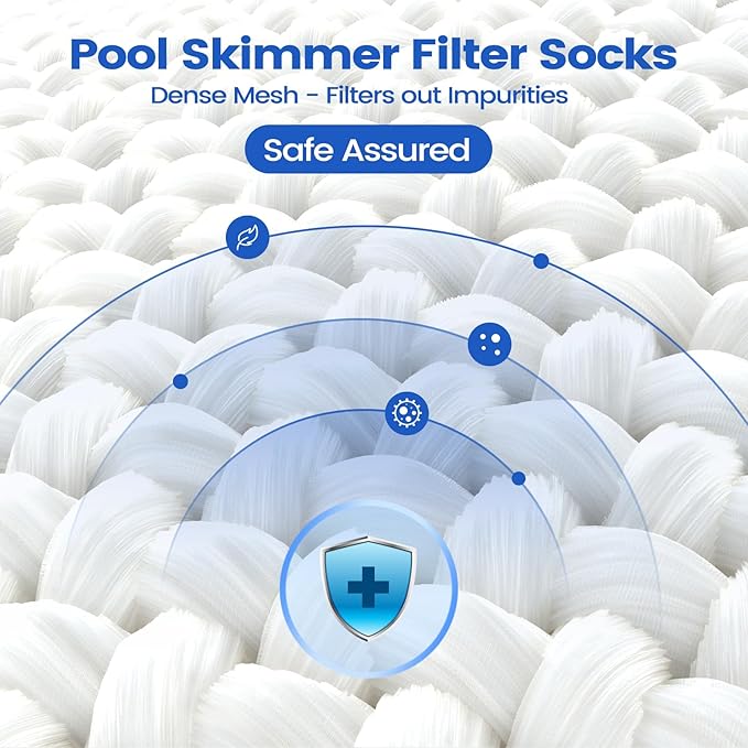 40 Pack Pool Skimmer Socks - Pool Filter Socks for Skimmer Basket, Dense Mesh Skimmers Filters Out Debris for Inground or Above Ground Pools