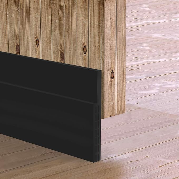 [New Upgrade] Huge Gap Door Draft Stopper,3-2/5"W Widened Door Sweep for Interior and Exterior Doors - Guard Against Drafts, Dust, Noise and Unwanted Animals (3-2/5"W x 39" L, Black)…