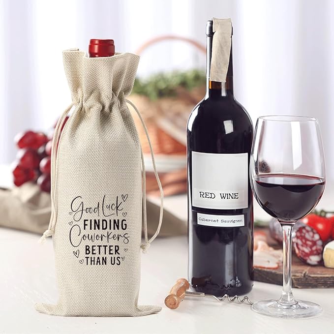 Funny Retirement Gifts for Woman Men Retirement Wine Gifts Bag Happy Retirement Party Decorations Retired Gifts Leaving Gifts for Coworkers Boss Good Luck Finding Coworkers Better Than Us