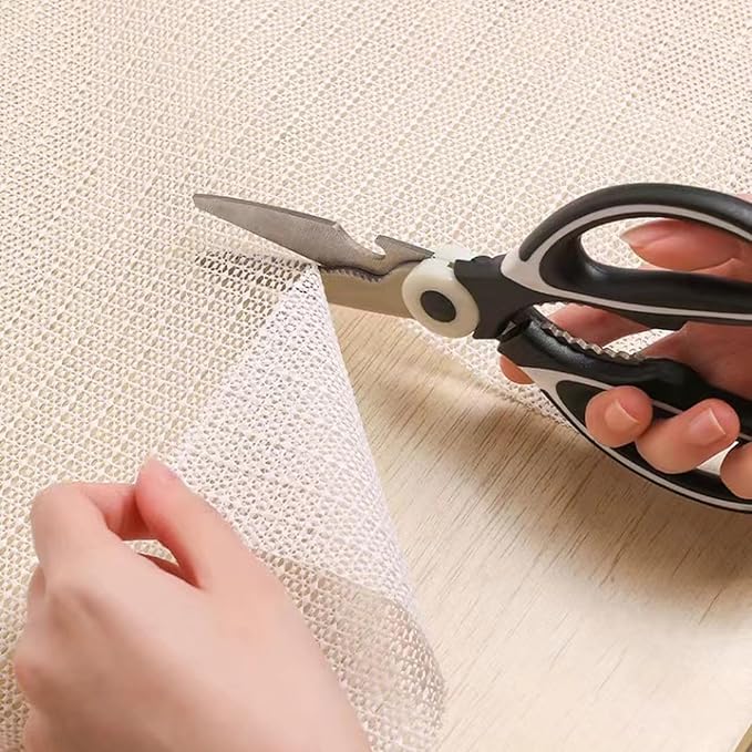 Non Slip Gripper Pad for Hardwood Floors, Area Rug Pads for Tile Floor, Under Carpet Anti Skid Mat, Keep Your Rug Safe in Place, Can be Cut to Any Size (White, 79x55inch)