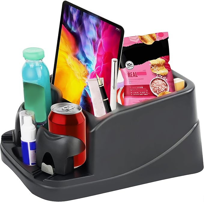 Center Console for Cars, Car Seat Organizer, Seat Belt Fixed Control Console, Suitable for Car, SUV, Truck, and Minivan Central Control Consoles