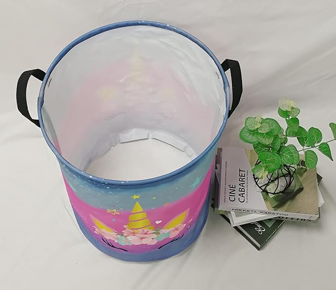 Kids Hamper Girls Unicorn Room Decor,Storage Bins Organizer Toy Box Laundry Basket Large Canvas Collapsible Chest for Home/Dorm/Kitchen/Pet/Office/Closet/Shelf/Gift Baskets