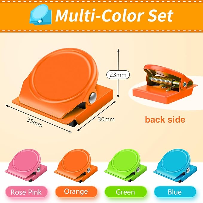 8 Pack Magnetic Clips Heavy Duty, Colorful Magnet Clips for Fridge, Refrigerator Magnets, Strong Magnetic Clip, Scratch Free Magnets with Clip for Whiteboard, Refrigerator, Cruise, Locker