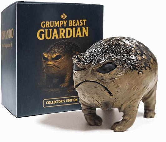 Weird Grumpy Angry Frog Toad Statue – Ugly Cute Resin Sculpture for Garden, Desk or Home Décor, Tiny Novelty Figurine with Gift Box, 1pcs