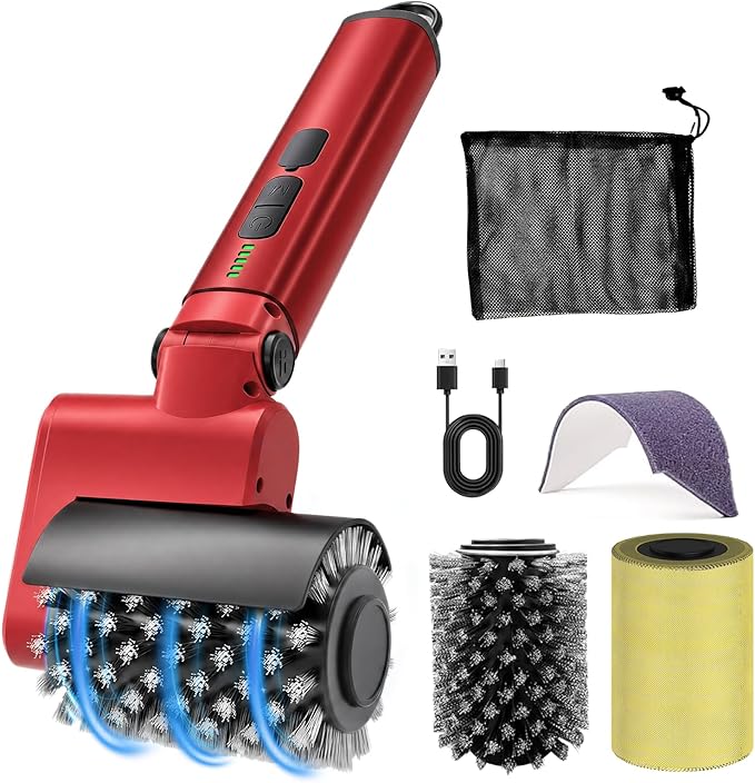 Electric BBQ Grill Brush Rechargeable, 3 Powerful Speed Rechargeable Electric Grill Brush for Outdoor Grill, 90° Adjustable, Stainless Steel Rotary Brush Head, Automatic Grill Cleaning Brush