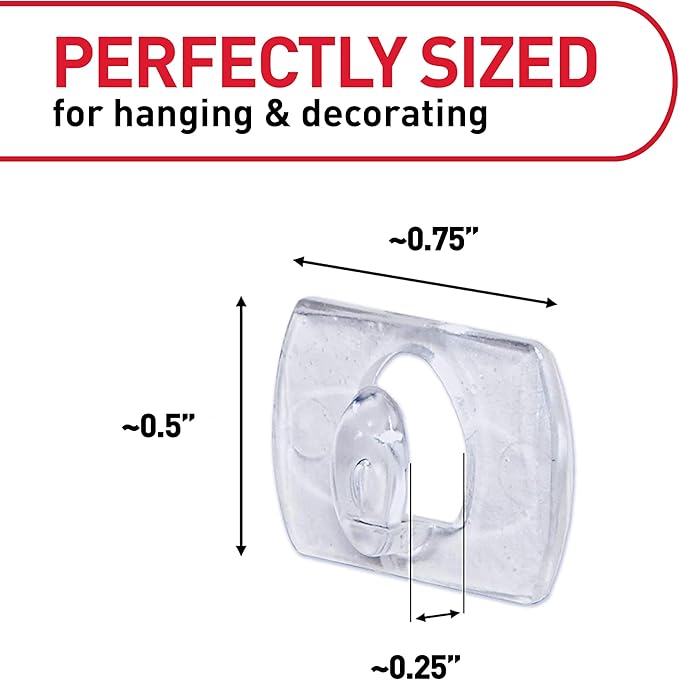 Command Indoor Mini Light Clips, 45 Clear Clips and 54 Command Strips, Damage Free Hanging Christmas Decorations, Wall Clips for Hanging Lights and Cable Management, Holds up to 0.3 lb