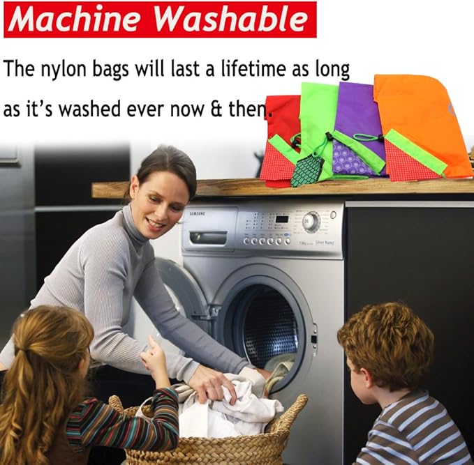 10PCS Fruits Reusable Grocery Shopping Tote Bags Folding Pouch Storage Convenient for Travel