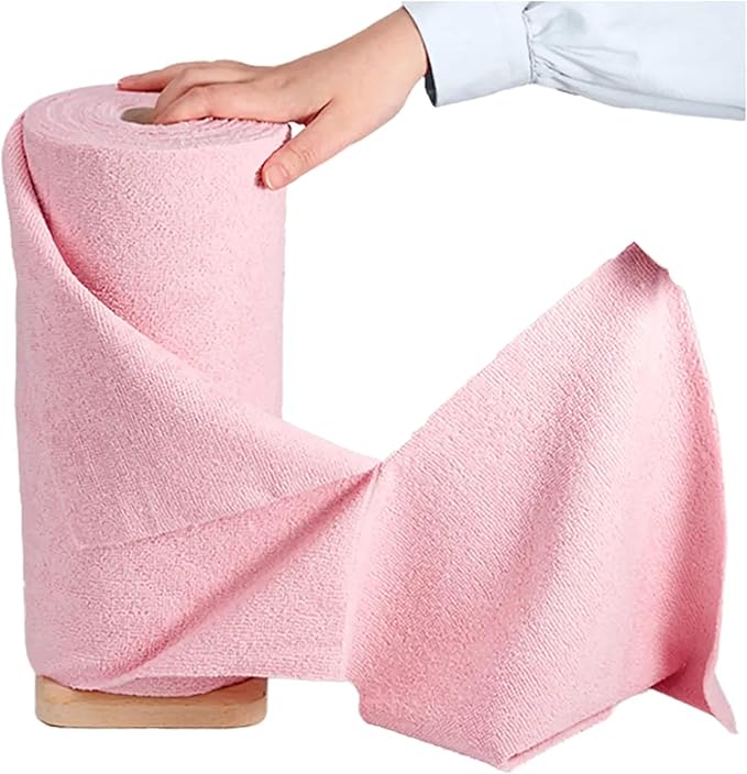 Microfiber Cleaning Cloths Roll – 50 Pack | Tear-Away Towels – Reusable| Ultra Absorbent| Washable Rags for Kitchen| House, Car, Garage | Eco-Friendly Microfiber Cleaning Supplies (Grey)