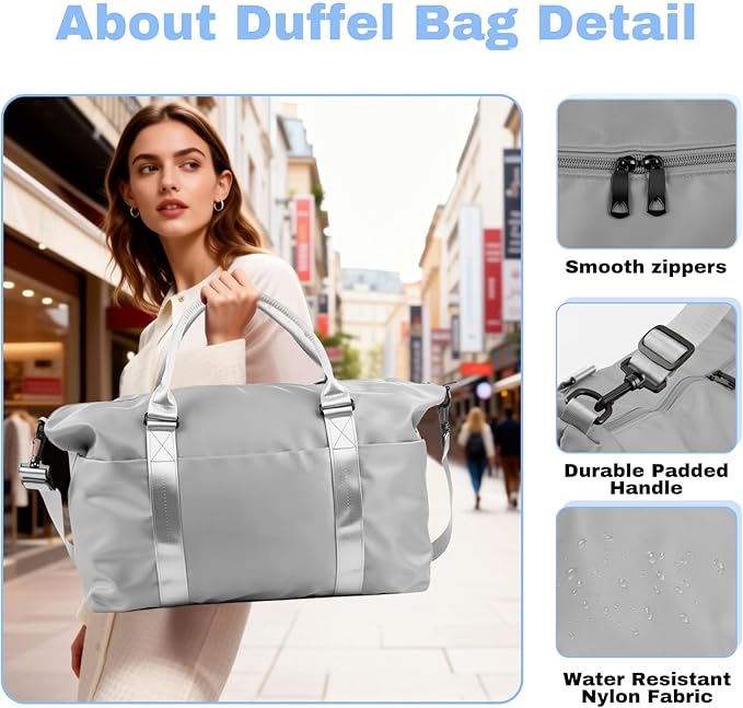 Weekender Duffel Bags for Women, Travel Totes Bag for Airplane Essentials, Overnight Bags for Women with Trolley Sleeve, Large Carry On Hospital Bag for Labor and Delivery, Sport, Gym