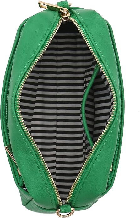 FashionPuzzle Triple Zip Small Crossbody Bag