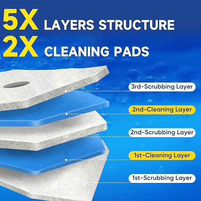 90Ct Aromative Toilet Brush Refills, Toilet Bowl Cleaner Refills, Double-Layer Cleaning Pads Added, Disposable Refill Heads for Toilet Bowl Cleaner Wands，Lemon, Blue Ocean, Lavender （Patented）