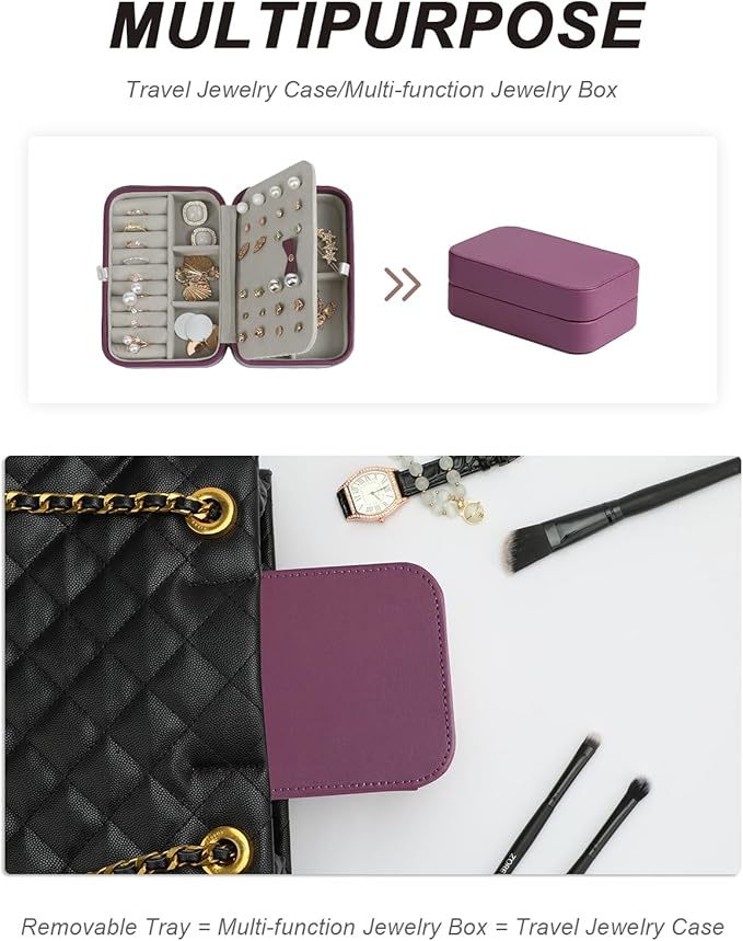 Large Jewelry Case Organizer - Travel Jewelry Box and Portable Case, Burgundy Red