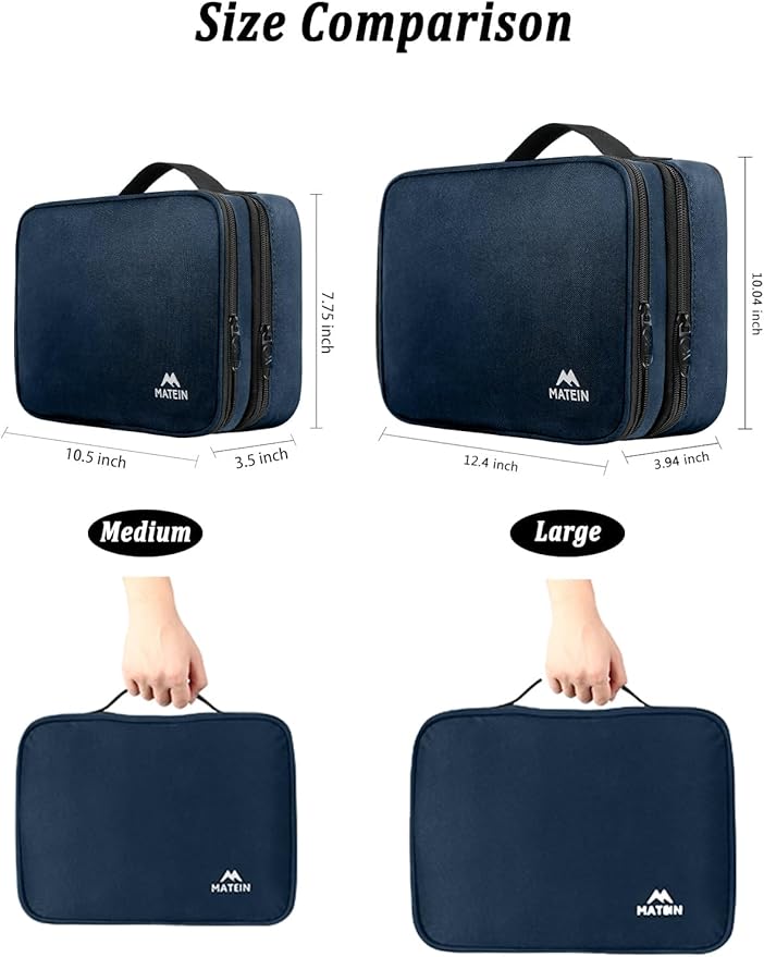 MATEIN Electronics Organizer Travel Case, Water Resistant Portable Travel Cord Organizer for Earphone, Power Bank, and Flash Drive, Universal Carry Case for Cables, Tech Gifts for Men, Navy Blue