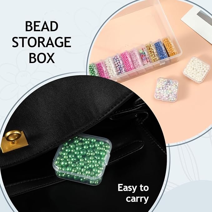 Bead Organizer Box, 30pcs Small Clear Plastic Storage Containers, Craft Storage Box Features Hinged Lid and Labels, Mini Boxes for Bracelets, Jewelry, Diamonds, Clay Beads, Screws, Seeds, Small Parts