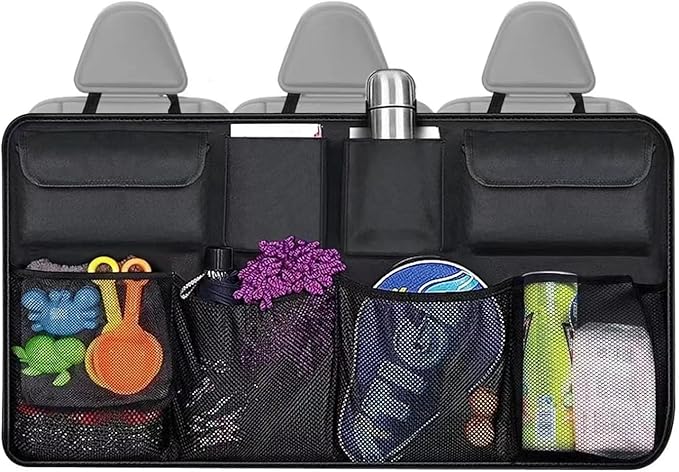 Trunk Organizer with 8 Storage Pockets, 1 Pack Rear Seat Organizer Keep SUV, MPV, TRUCK Organized & Tidy, Travel Accessories, Space Saver