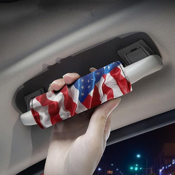 KUIFORTI Patriotic Flag Luggage Handle Wraps for Suitcase 2 Pack Door Handle Protection Sleeve Cover Neoprene Travel Accessories