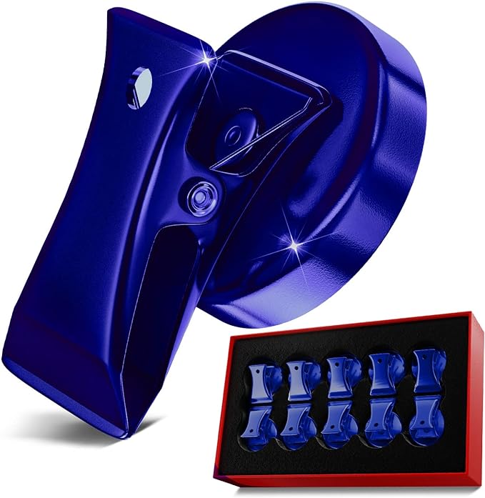 Force Magnet - 10 Pack Heavy Duty Magnetic Clips, 35mm Diameter Refrigerator Metal Chip Clips with Anti-Scratch Pads, Strong Magnet Clips for Whiteboard, Fridge, Home, Office, School Use, Blue