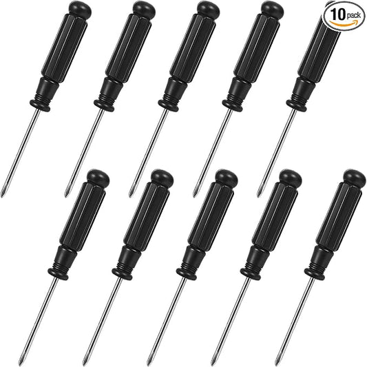 10 Pcs Mini Phillips Screwdriver, 2.5 mm Small Screwdriver Cross Head Tiny Screwdrivers with Black Non-Slip Handles 3.7" Total Length Pocket Tool Kit for Small Appliances, Watches, Laptop Repair