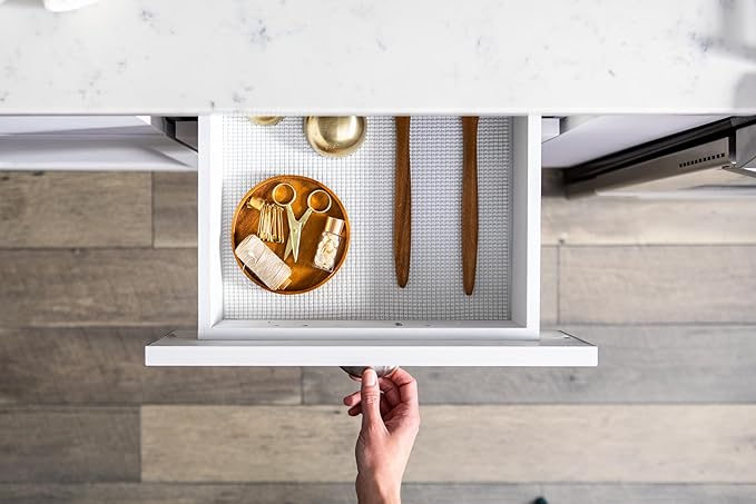 EasyLiner Select Grip Shelf Liner - Easy to Install & Cut to Fit - Non Slip, Non Adhesive, Drawer Shelf & Cabinet Liner for Kitchen, Bathroom, Pantry Cupboards - 12in. x 10ft. - White - 6 Rolls