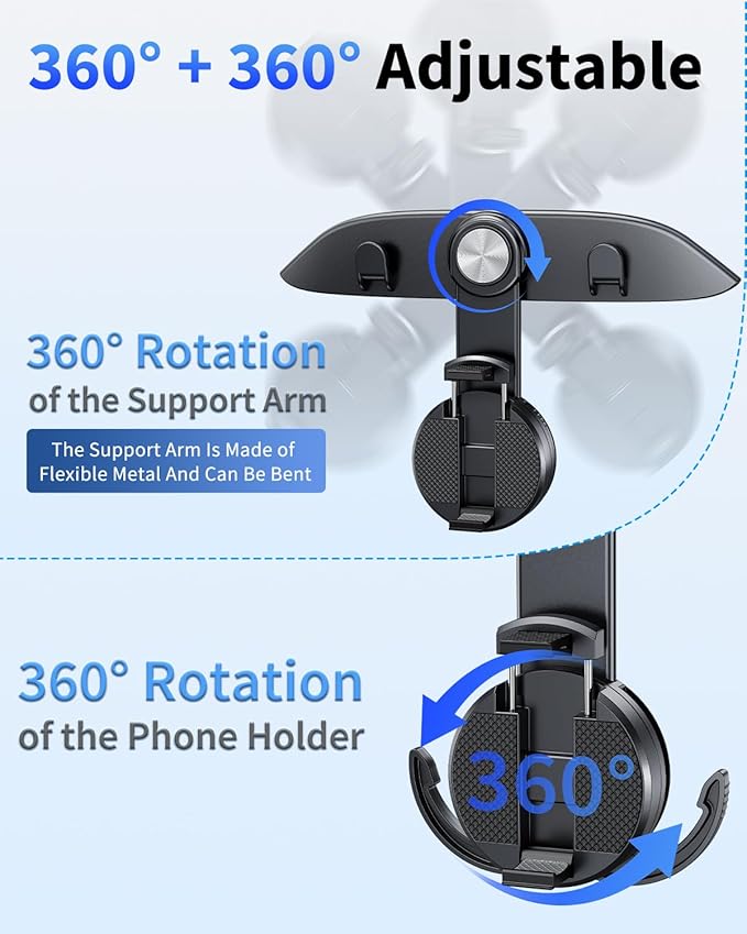 1 Pack Car Seat Hooks & Phone Mount for Tesla Model Y (Juniper) Model 3 (Highland) Accessories 2026 2025 2024 2023 2022 2021, Multifunction Clip Phone Holder | Car Seat Back Storage Hook Purse/Bag