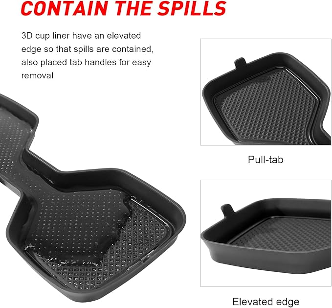 Cup Holder Coaster for Kia Telluride Accessories 2020 2021 2022 2023 2024 2025 Silicone Cup Holder Insert Mat Non-Slip Center Console Pad Car Interior Accessories Decoration (Black Trim,6-pcs kit)