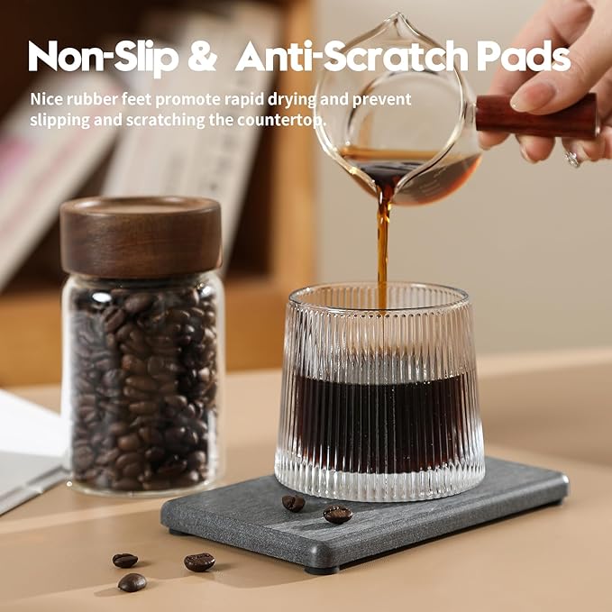 3PCS Water Absorbing Soap Dish Sponge Holder, Diatomite Stone Drying Tray Mat Sink Caddy for Kitchen Counter & Bathroom, Small Stone Bath Mat Faucet Accessories Organizer Protector, Dark Gray, 9"x 3.5"