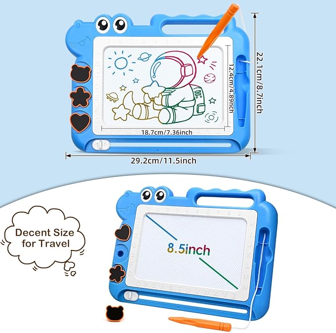 AiTuiTui Magnetic Drawing Board Toddler Toys Gift for Girls Boys, Color Sketch Writing Scribble Doodle Pad Travel Games, Educational Learning Kids Toys for Birthday Christmas Stocking Stuffers (Blue)