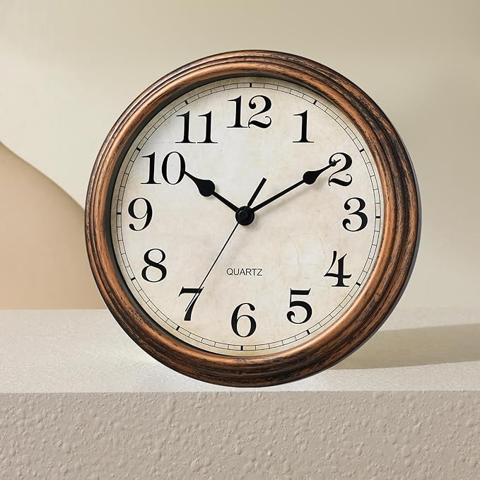 HYLANDA Wall Clock, Vintage Battery Operated, Retro Silent Non Ticking Decorative Clocks for Home Kitchen School Living Room