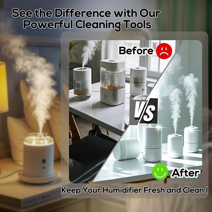 XANGNIER 11 Pcs Humidifier Cleaner Brush Set – Small Detail Cleaning Brushes for Crevices, Gaps, Corners, Keyboard, Bottle, Tiles, and Tight Spaces – Household & Travel Cleaning Tools