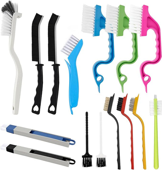 15Pcs Crevice Cleaning Brush Groove Gap Hard Bristle Cleaning Tool Small Clean Brush for Cleaning Sink Toilet Kitchen Door Window Track Cup Teapot