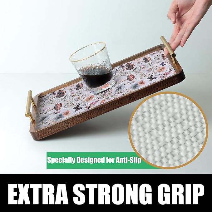 Mushroom 24IN x 10FT Shelf Liners Non Adhesive and Strong Non-Slip Shelf and Drawer Liners for Kitchen Cabinet Wire Fridge, Waterproof Shelf Drawer Liner,Easy to Clean