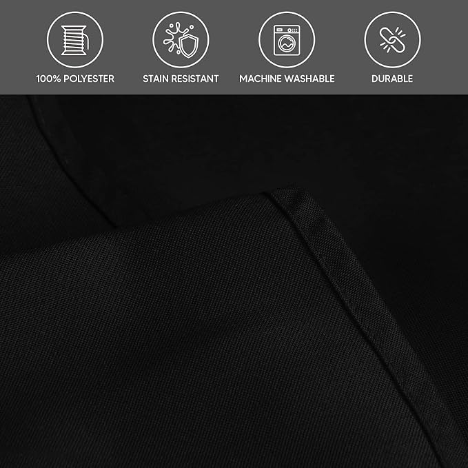 Utopia Kitchen Round Tablecloth 2 Pack (70 Inches, Black), Machine Washable Polyester Table Cover for Dining, Buffet Parties, Picnics, Events, Weddings and Restaurants
