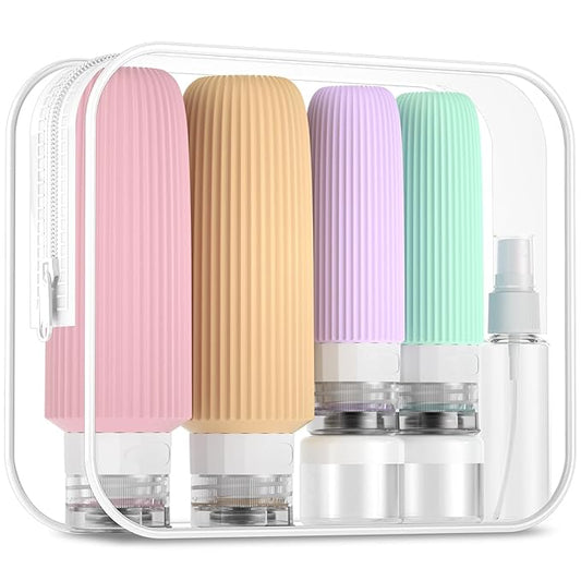 16 Pack Travel Bottles for Toiletries, Large 6oz Silicone Travel Containers, Leak Proof Refillable Liquid Shampoo And Conditioner Travel Essentials