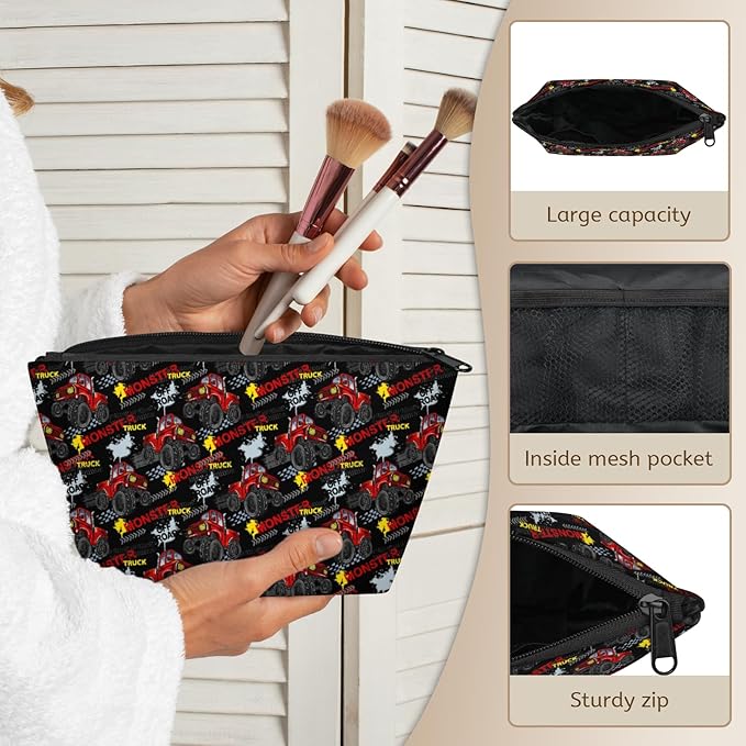 Truck Kids Toiletry Bag Travel Cosmetic Makeup Organizer Wash Shower Bags Over Night Bags Camping Shaving Kit Handbags for Boys Girls