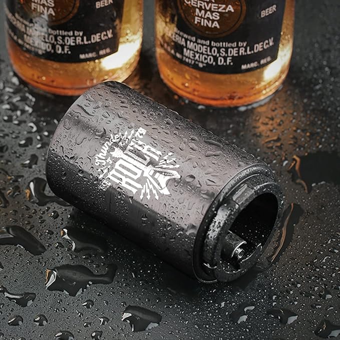 2PCS Automatic Beer Bottle Opener Drafts Top Beer Can Opener, Stainless Steel One-Handed Bottle Openers for Seniors, Portable for Kitchen Home Bar Restaurant Household Utensils Beer Accessories Gift