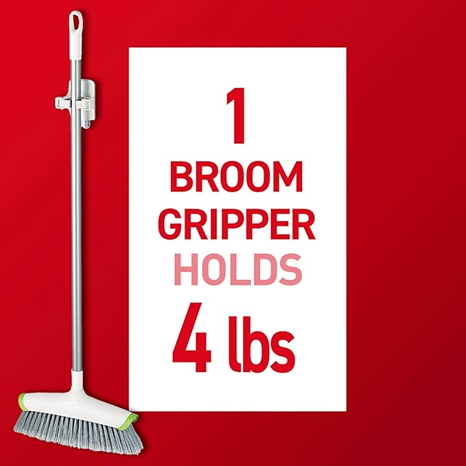 Command Broom and Mop Gripper, 3-Pack, Organize Damage-Free
