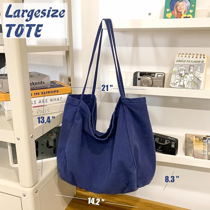 Canvas Tote Bag for Women Large Hobo Shoulder Bag for Work Travel Casual Message Bag Tote Purse handbags