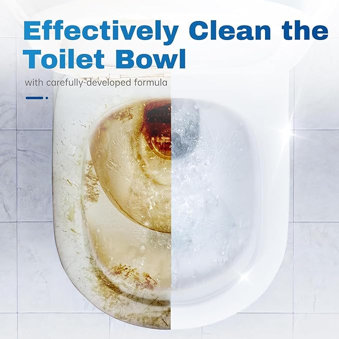 Vacplus Toilet Bowl Cleaner Tablets 80 PACK, Automatic Cleaners with Bleach, Slow-Releasing Toilet Tank Cleaners for Deodorizing & Descaling, Household Toilet Cleaners against Tough Stains
