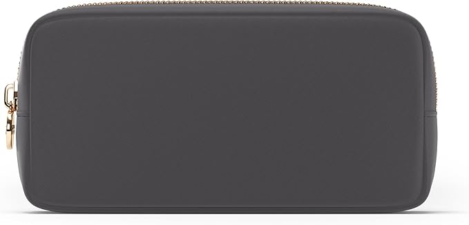 Embla Makeup Bag Travel Cosmetics Pouch and Toiletry Bag, Nylon Zipper Pouch Purse, Cute Make Up Organizer Storage Tote for Women Girls, Waterproof Travel Skincare Case, Small Makeup Bags, Grey