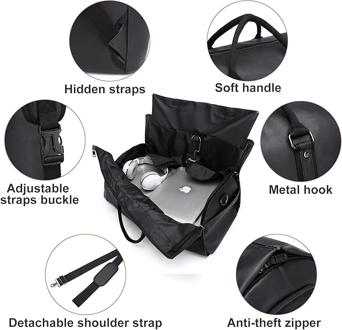 seyfocnia Convertible Travel Garment Bag, Carry-on Garment Duffel Bag for Men Women - 2-in-1 Hanging Suitcase Suit Business Travel Bag