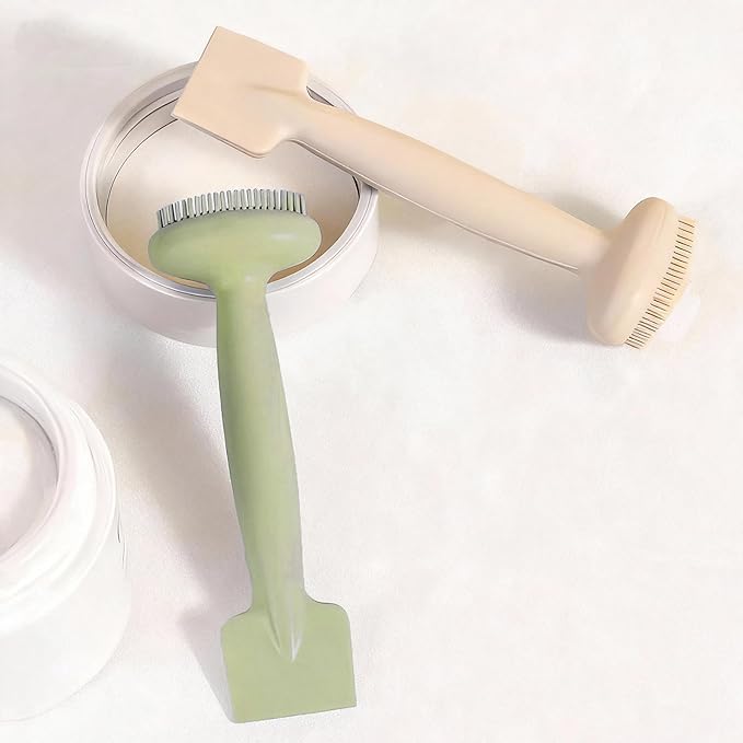 2 Pack Silicone Face Scrubber,2 in 1 Facial Cleansing Brush & Face Mask Applicator, Face Exfoliator Scrubber Waterproof Home Spa Facial Brush for Sensitive Skin (Sage Green and Off-White)