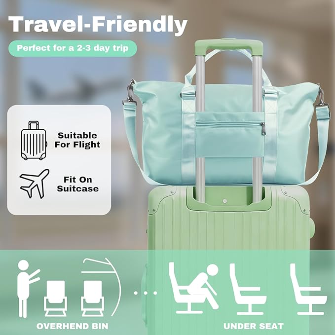 Weekender Duffel Bags for Women, Travel Totes Bag for Airplane Essentials, Overnight Bags for Women with Trolley Sleeve, Large Carry On Hospital Bag for Labor and Delivery, Sport, Gym