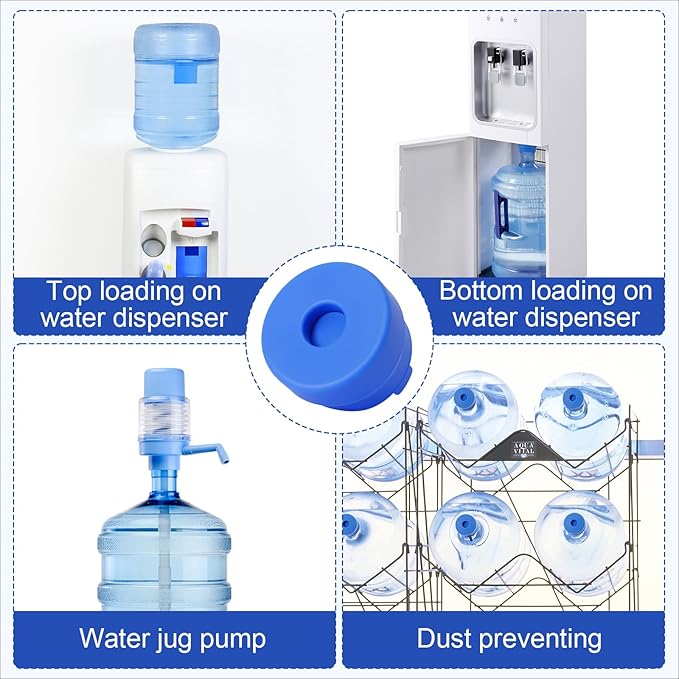 5 Gallon Water Jug Cap,Silicone Reusable Replacement Cap, Non Spill Bottle Caps for 55mm Bottle Water Dispenser Caps