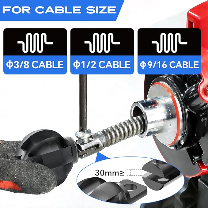 Drain Snake Drill Attachment, Multi-Functional Spherical Cutter 2 Inch Diameter, Fits 3 to 6 Inch Pipes for Clears Scale, Tree Roots, Compatible with 50/75/100FT Sewer Snake Machines