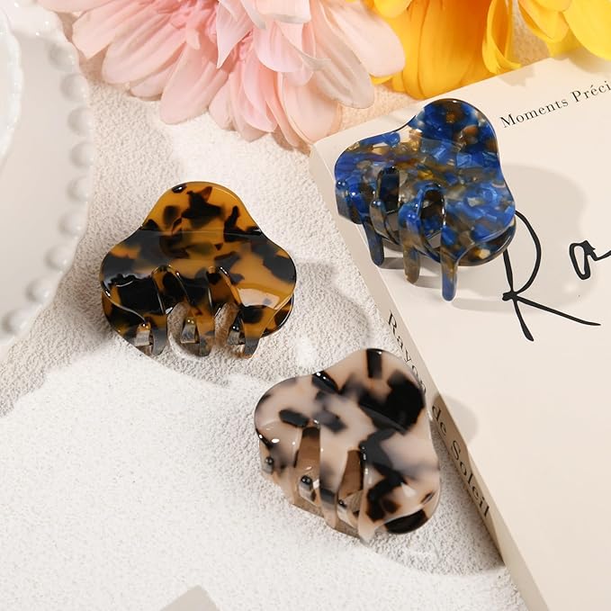 3 Pack Hair Claw Clips Women Large Tortoise Hair Clip French Design Barrettes Celluloid Leopard Print Accessories Jaw Clips for Thick Hair