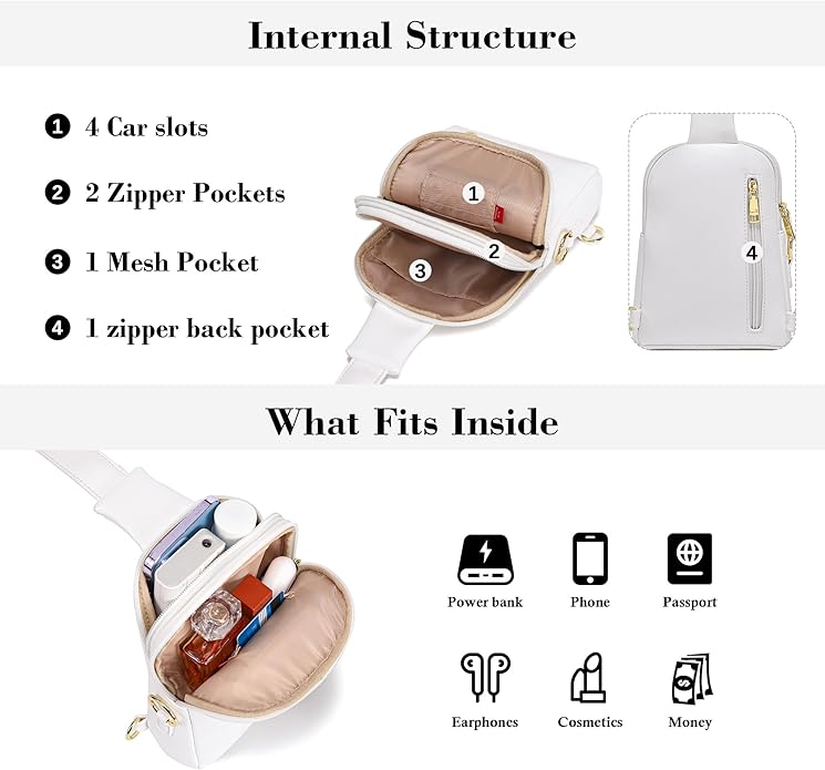 INICAT Small Sling Bag for Women Everyday & Travel Crossbody Bags Lightweight Cross Body Purses Vegan Leather