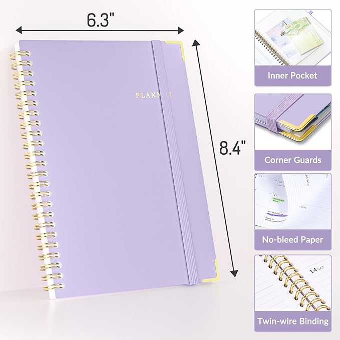 Forvencer Academic Planner 2026-2027, July 2026-June 2027 Weekly & Monthly Hardcover Calendar Planner, 6" X 8", Daily Agenda Book, School Office Notebook College Teacher Student Organizer A5, Blue