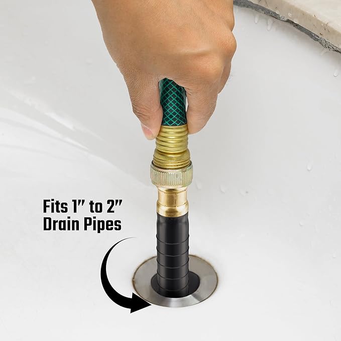 DURATECH Drain Bladder, Small Drain Cleaning Bladder, Fits 1" to 2" Drain Pipes, Unclogs Stubborn Blockages in Kitchen Sinks, bathtubs, Showers, and Main drains