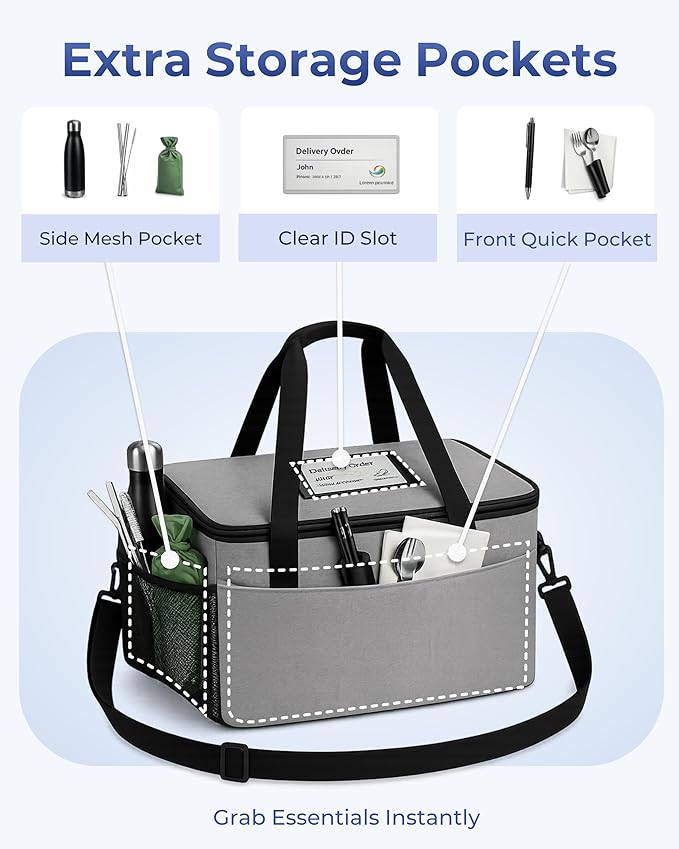 饮料保温包 Portable Drink Carrier Suitable for Doordash Accessories Grubhub Postmates Drivers, Reusable Cup Holder Carrier with Handle,Perfect for Plastic Drink Holder take Out Cup Carriers for delivery